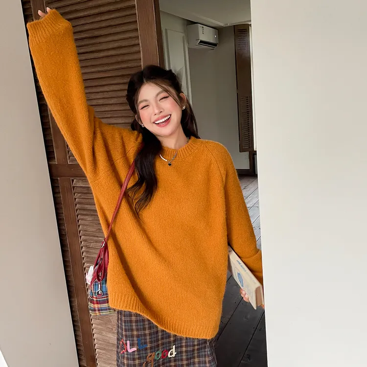 胖mm特大码女装早秋2025新款宽松软糯毛衣慵懒高级感洋气遮肚上衣
