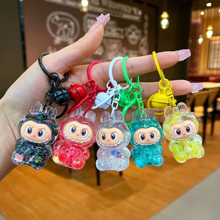 创意流沙入油拉布布钥匙扣精致包包挂件挂饰卡通礼品书包钥匙链