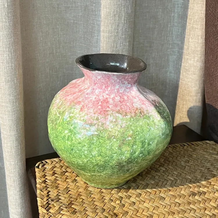 暖光花影||景德镇新中式简约桌面高端陶瓷花瓶大号花景德镇瓷花瓶