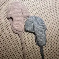《韩国正品》NO退/坑条大耳朵包头帽/00/