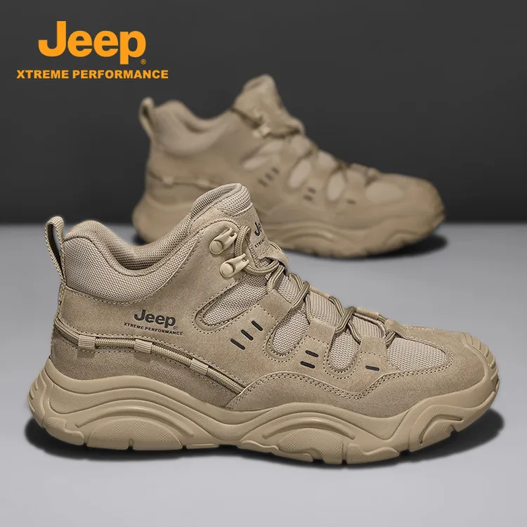 jeep吉普男鞋2025年新款秋季男士户外厚底工装靴男款徒步登山短靴