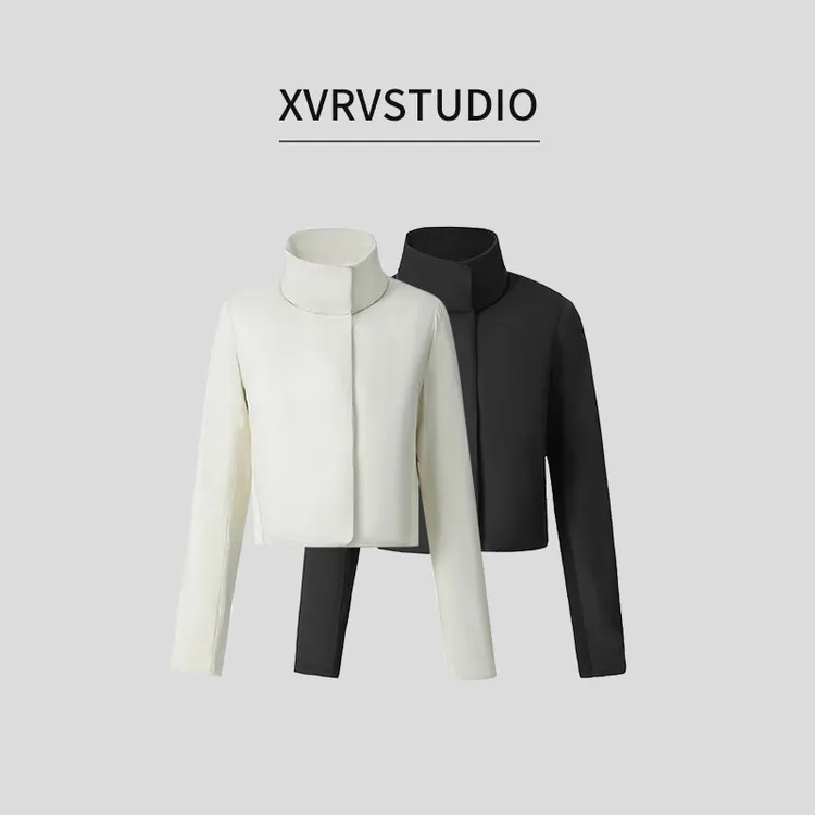 XVRV“P棉”Sleek City立领运动保暖轻薄短款运动外套修身棉服女