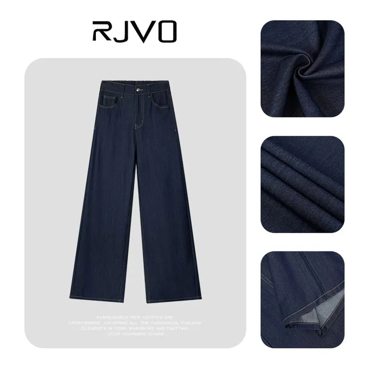 RJVO新款三代升级原色牛仔裤女时尚百搭直筒裤高级垂坠感休闲长裤