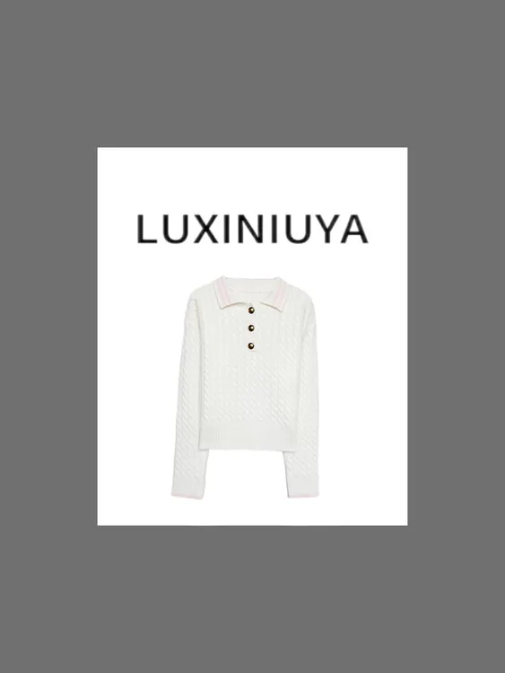【LUXINIUYA】减龄衣 100羊毛BC立体绞花刺绣经典羊毛针织衫#QDS279