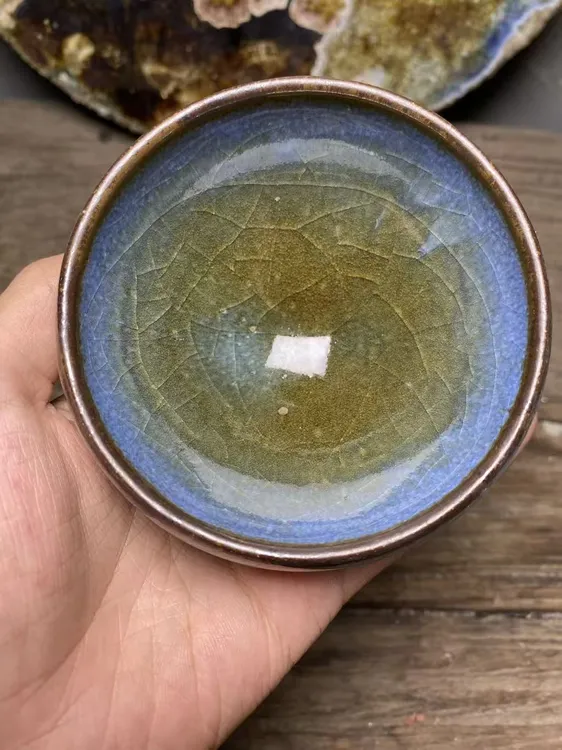 龙窑柴烧落灰烧精美建盏主人杯