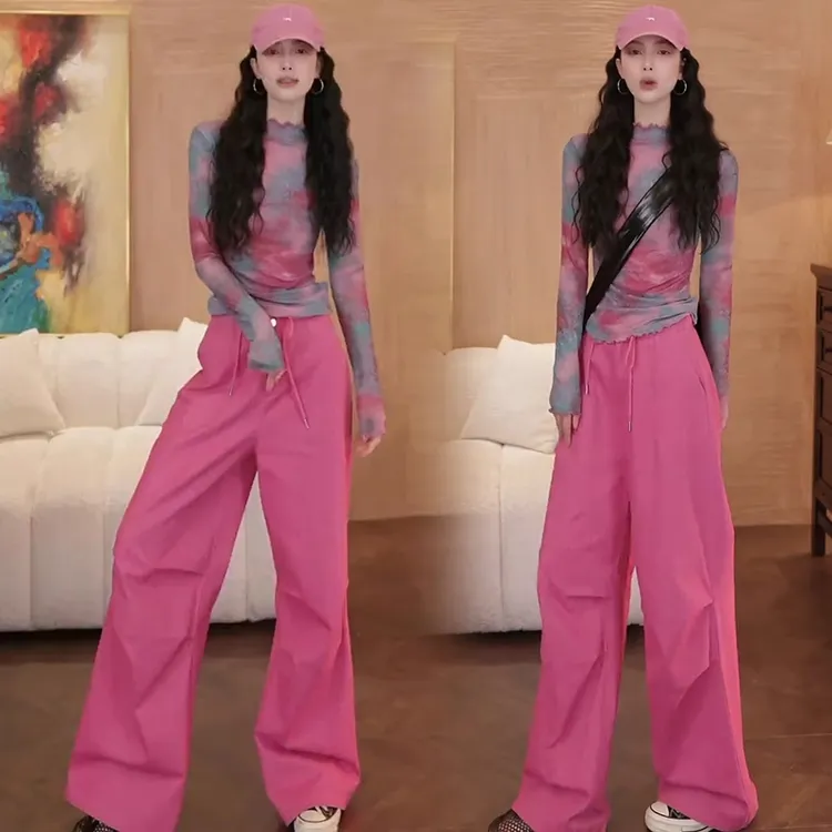 拉夏贝尔时尚韩系小姐姐套装女2025夏新款网红个性洋气休闲两件套