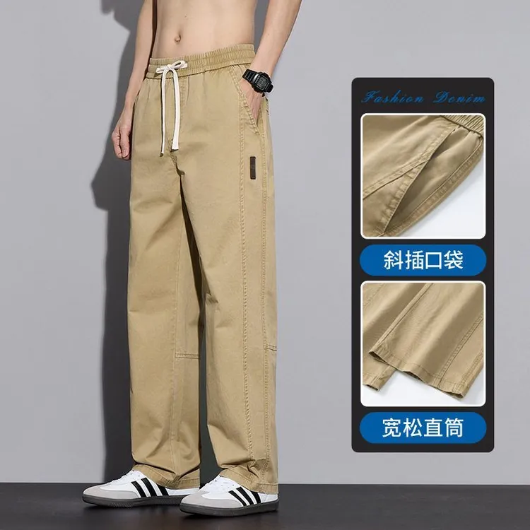 3028新款2025裤子男春夏宽松直筒潮牌美式工装休闲阔腿裤男