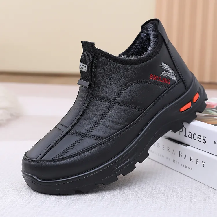 老北京布鞋冬季男鞋加厚保暖中年爸爸鞋防滑软底休闲宽松老人棉鞋