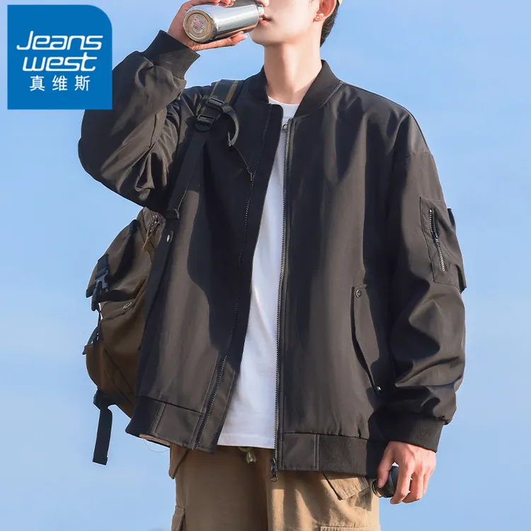 真维斯cityboy棒球领夹克男生春秋季2025年美式潮牌工装痞帅外套