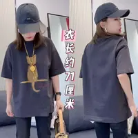 1941串珠卡通猫圆领宽松短袖T恤