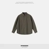 NYHSUGOO/南乙秋季100%棉撞色格子衬衫天然椰子纽扣3922男士外套