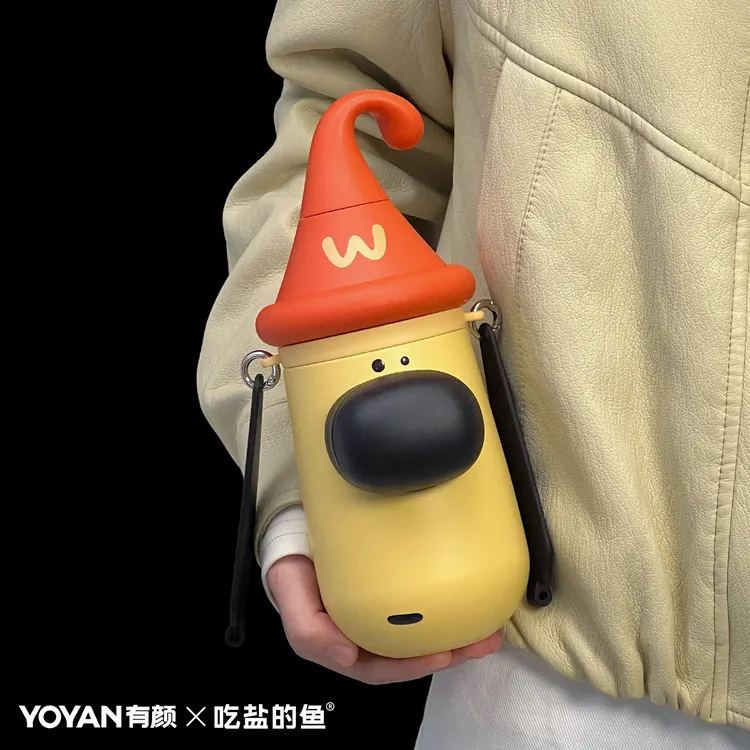有颜YOYAN×吃盐的鱼小狗保温杯水杯户外便携儿童可爱水杯双饮口