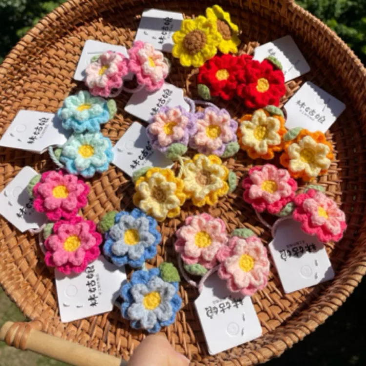 （本店满30元包邮）花卉日韩女原创设计发绳甜美时尚少女心夏季