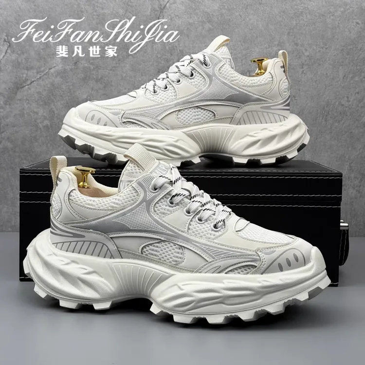 小众设计男鞋2025秋季新款网面透气老爹鞋时尚潮流百搭运动休闲鞋