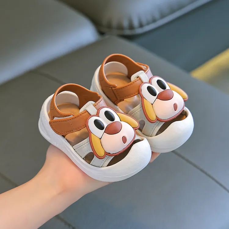 超软小孩童鞋夏季宝宝沙滩鞋婴幼儿镂空防踢学步鞋儿童包头凉鞋