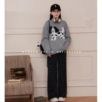 maodan/猫单【斑点托卡】【羊毛】孕妇装秋冬新品休闲风圆领毛衣裤子