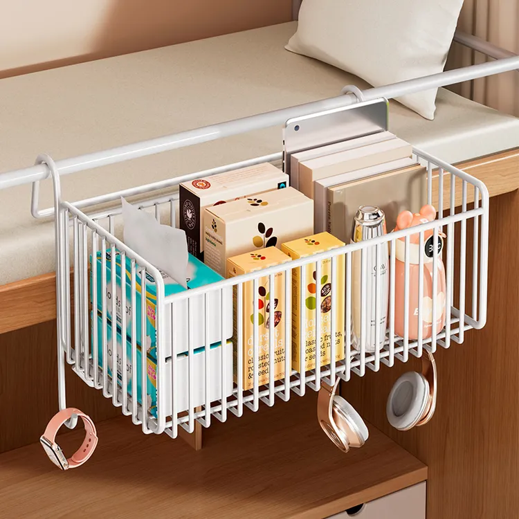 床头置物架大学宿舍神器床上挂篮零食架子寝室上铺床边杂物收纳架
