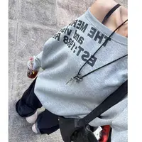 徐秋阳  请回答1988   休闲百搭时尚长袖辣妹斜肩卫衣11383