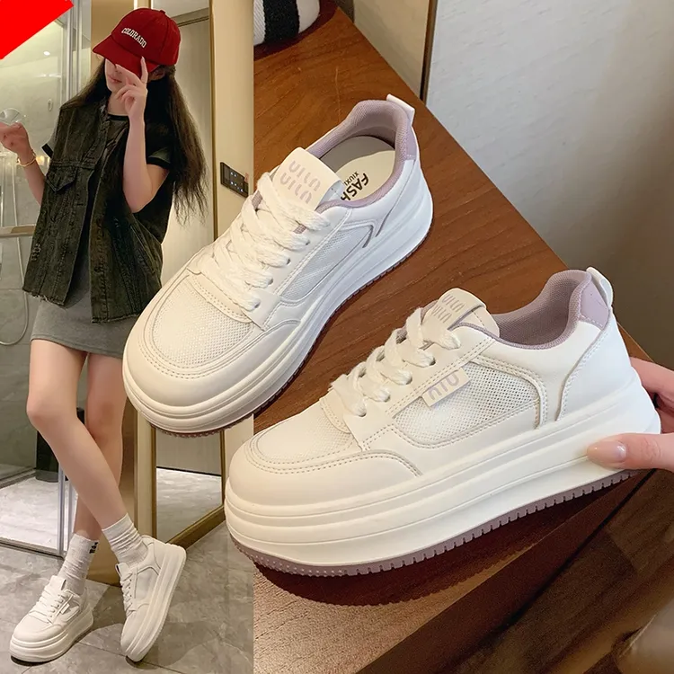 厚底小白鞋女爆款2025夏季新款百搭休闲运动鞋网面透气学生板鞋女