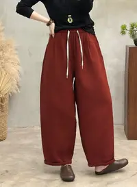 2025新款加厚麻棉直筒休闲裤