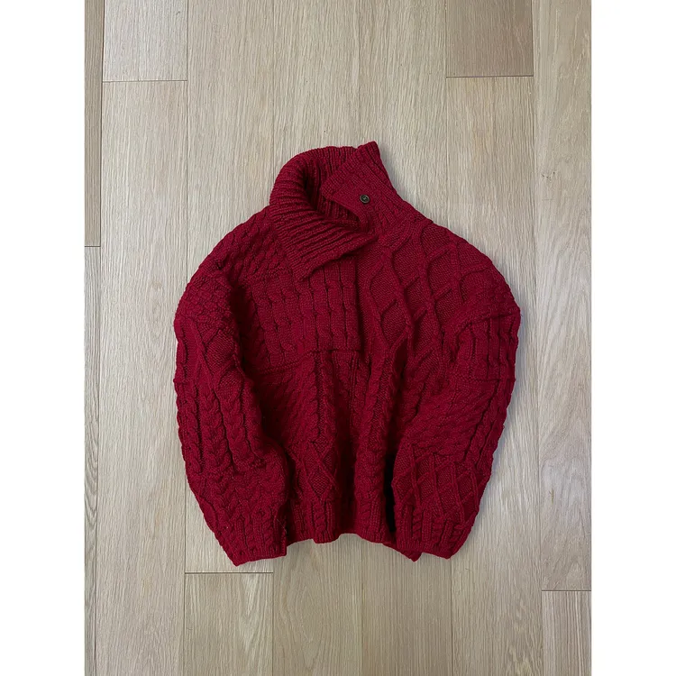 19studio WAYNEPRINCE 麻花立领毛衣