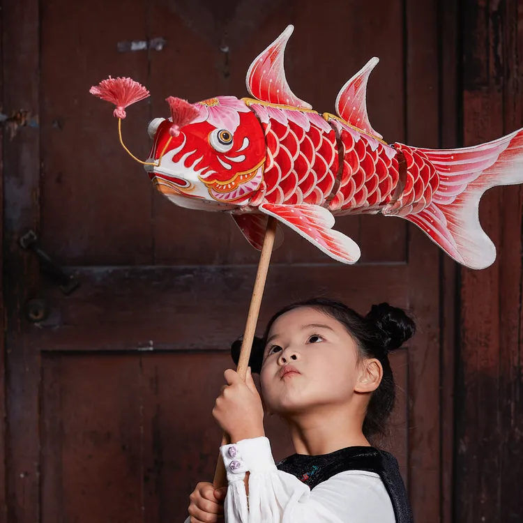 王的手创 鲤鱼灯笼手工diy材料包非遗古风中式新年装饰灯笼儿童