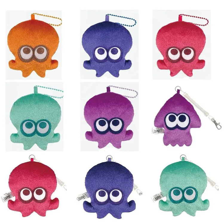 任天堂（Nintendo）喷射斯普拉遁splatoon周边毛绒章鱼乌贼卡套挂件