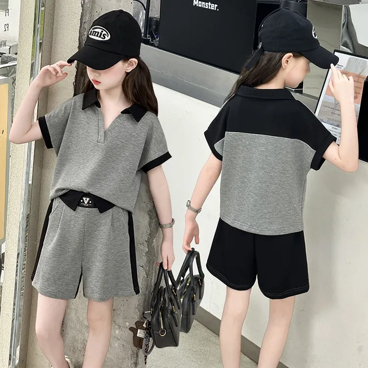 女童套装夏季薄款时尚中大童2025新款洋气夏装短裤儿童时髦两件套