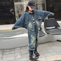 女童秋季牛仔套装新款儿童洋气韩版时尚蝙蝠衫百搭休闲秋装两件套