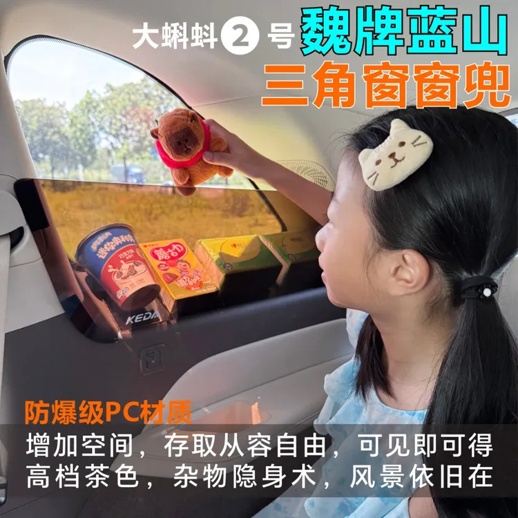 （老客户优惠链接）魏牌蓝山三角窗大容量不挡视线高档茶色储物盒兜