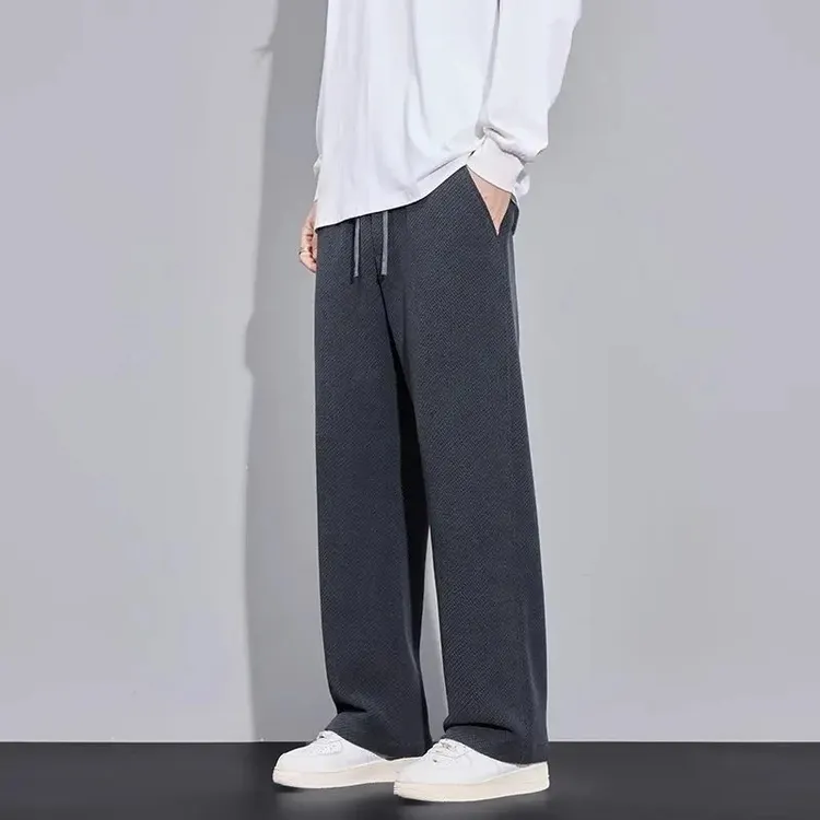 2025男士秋季休闲裤裤子重磅潮流春秋阔腿美式宽松男款轻速阔腿