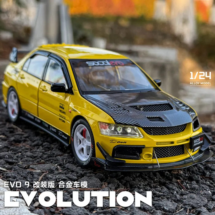 1:24三菱EVO9改装版合金跑车模型男孩玩具车正版授权赛车礼物收藏