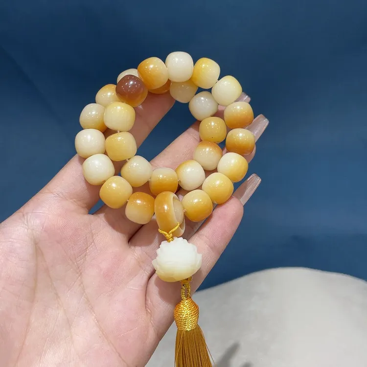 菩提双圈莲花手持可盘玩文玩手串