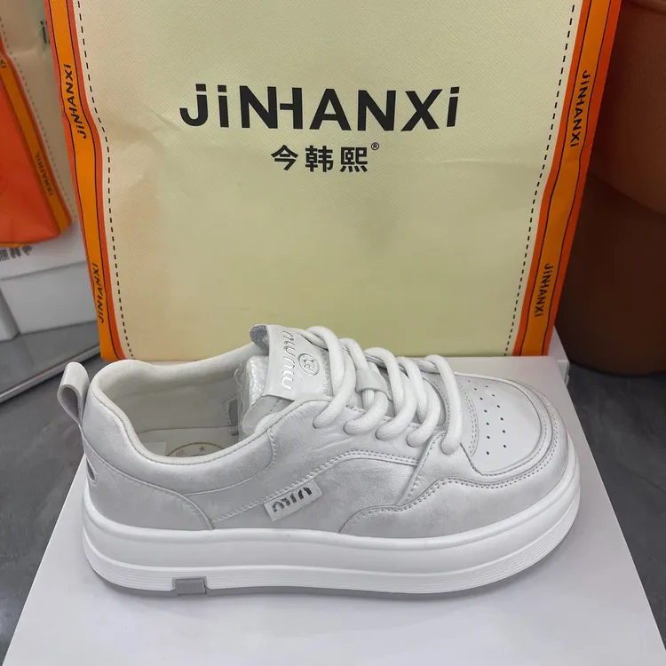 今韩熙1866-6超轻双眼皮圆头小白鞋