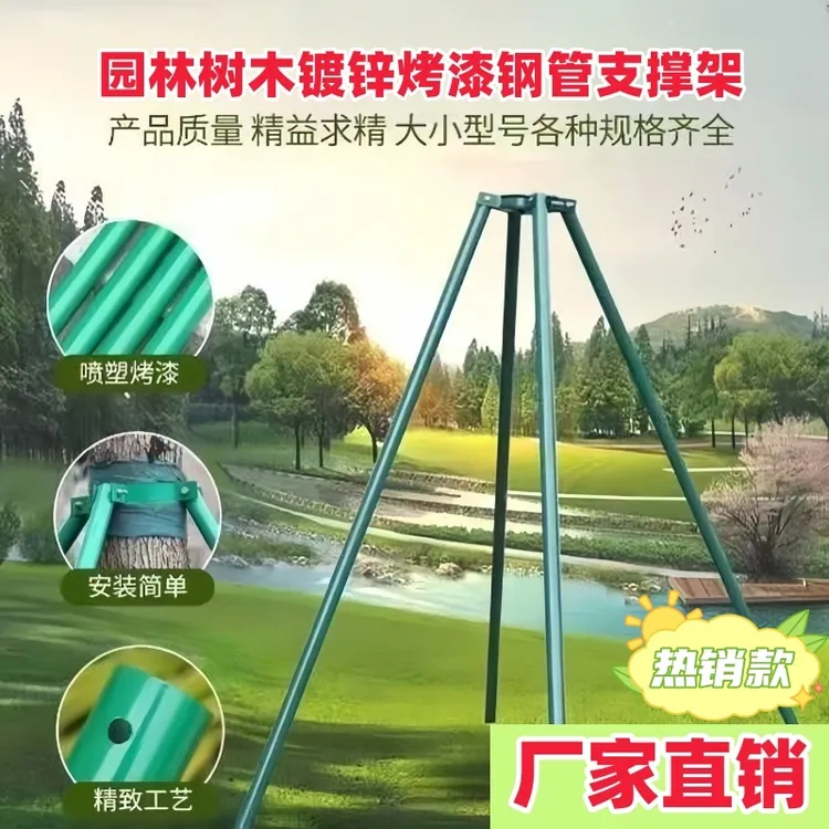 树木支撑杆行道树大树木支撑架固定防倒支架绿化园林镀锌管钢支撑