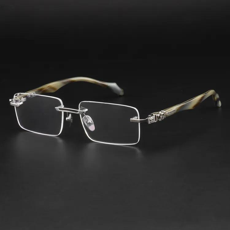 【免费配片】复古切边超轻无框近视眼镜高颜值高档时尚近视镜方形