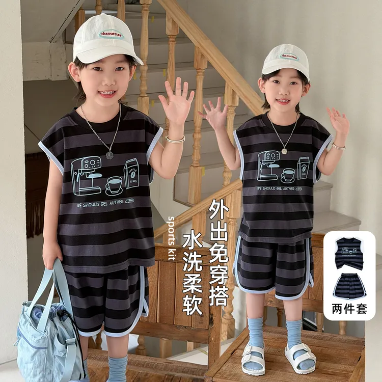 儿童装夏装背心套装无袖男童夏季2026新款潮 WG29213悠悠童话童装