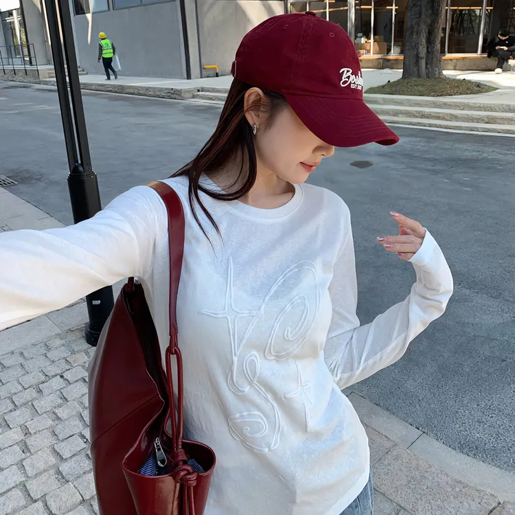 早秋设计感微透辣妹小众百搭修身显瘦长袖上衣圆领套头防嗮