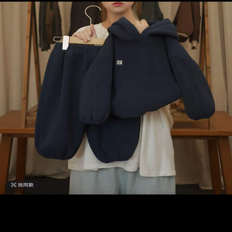 男童女童秋冬2025新款连帽儿童卫衣套装宝宝加绒韩版两件套