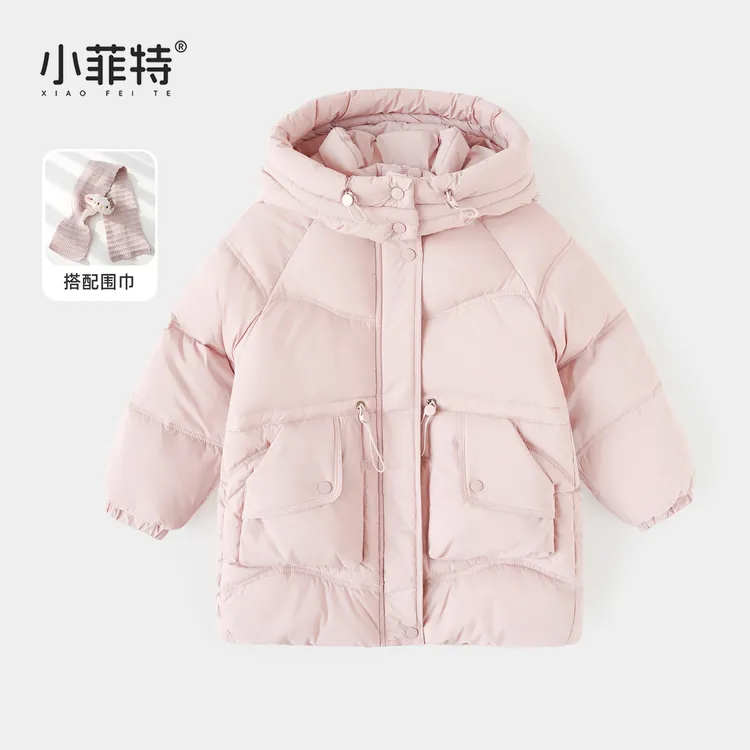小菲特女童冬加厚连帽外套中大童保暖上衣儿童休闲棉服BGYD57771