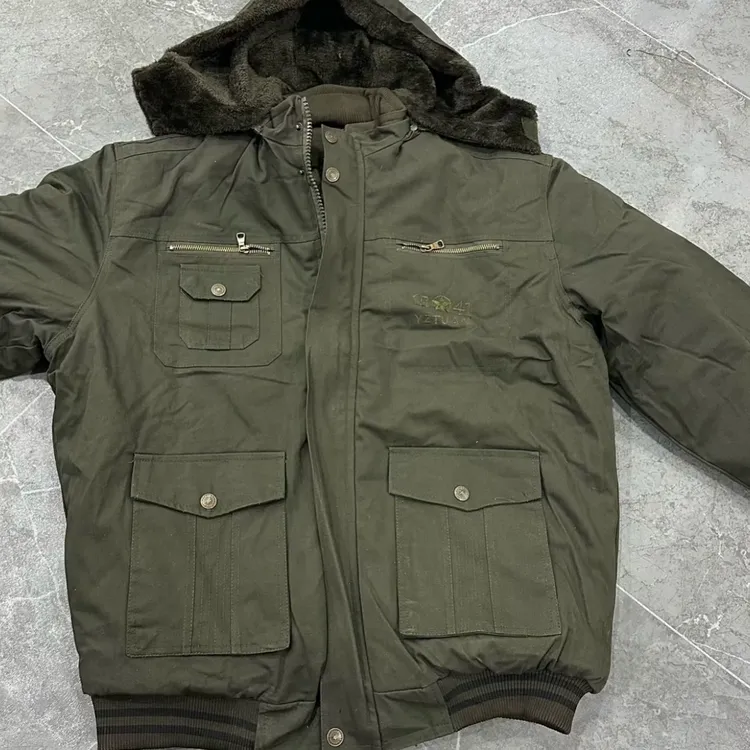 全新户外（棉夹克）绿色斜纹布男秋冬短款保暖