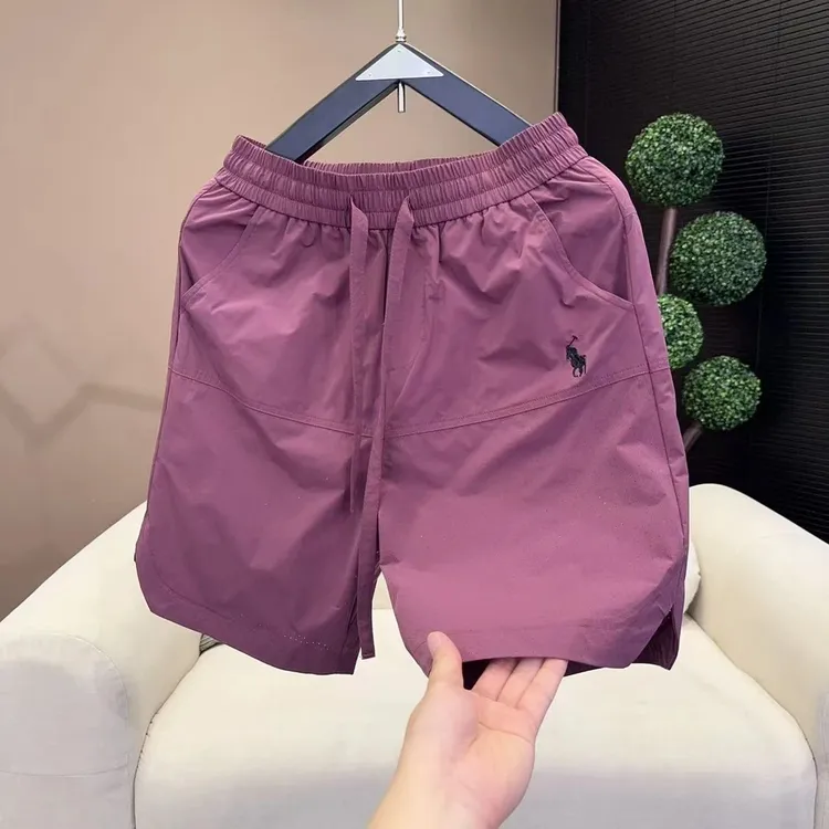 【厂家直发】夏季新款速干激光打孔短裤男士休闲百搭简约刺绣五分裤