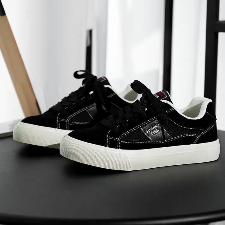 环球面包帆布百搭休闲高帮轻质男板鞋干净感痞帅男鞋厚底潮流鞋子