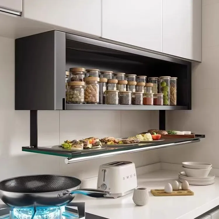 厨房壁挂式置物架打孔橱柜调料下方吊柜家用调味下备菜盘油盐收纳