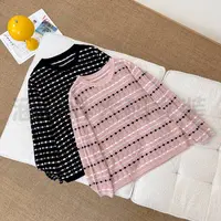 【涵胖胖新品】圆领镂空上衣女宽松慵懒感针织衫LT23552【B】