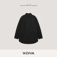 W.Diva【黎色】秋冬简约无束缚90鹅绒落肩翻领按扣羽绒服54C262758