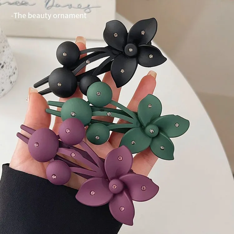 新款时尚发夹花朵头发夹子高档洋气发卡懒人盘发神器网红爆款抓夹
