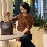法式蕾丝镂空蕾丝衫盘扣蕾丝上衣设计师百搭长袖拼接24286