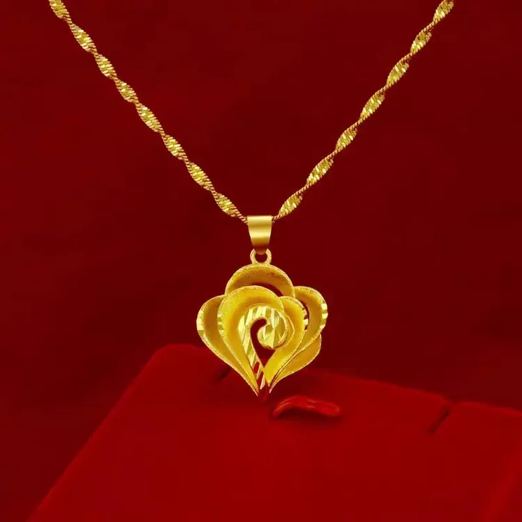 玫瑰花朵项链不掉色女款时尚高档锁骨链项坠