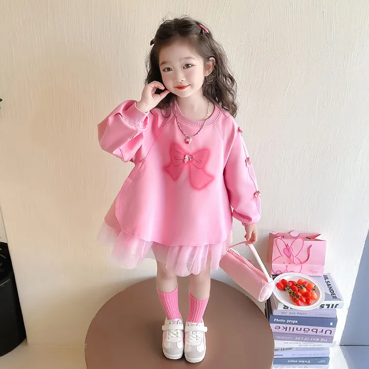 女童春装卫衣裙春季女宝宝春款连衣裙荷叶裙秋装裙子小童韩版春秋
